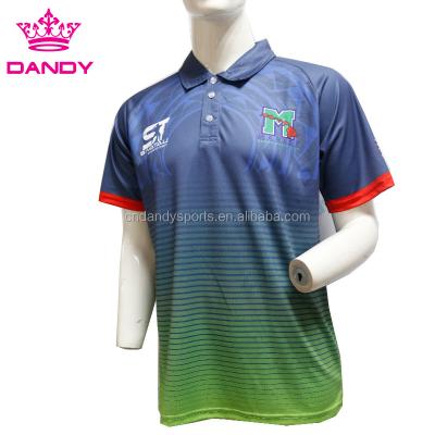 China Viable Custom Design Sublimation 100% Polyester Spandex Golf Polo Shirt For Men for sale