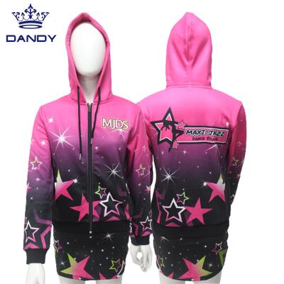 China Breathable Customized Design Tracksuit For Girls Casual Fleece Pullover Cheer Hoodies for sale