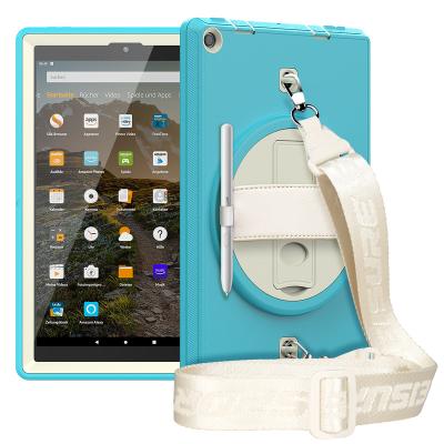 China For Amazon kindle fire hd 10 2019 Rugged Rugged TPU Tablet Case For Amazon Kindle Fire HD 10 2019 Shockproof 10.1Inch Cover With Leather Hand Strap for sale