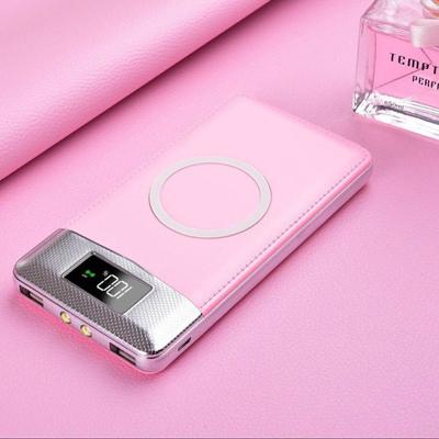 China Hot Selling Support Fast Charging Wireless Power Bank With Dual Flashlight And Mutil Colors for sale