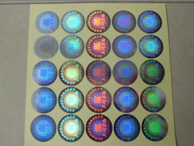 China Customized Shape Security Hologram Sticker Embossing Crafts for sale