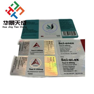 China Single Side Printing Glass Vial Labels for Durable Packaging for sale