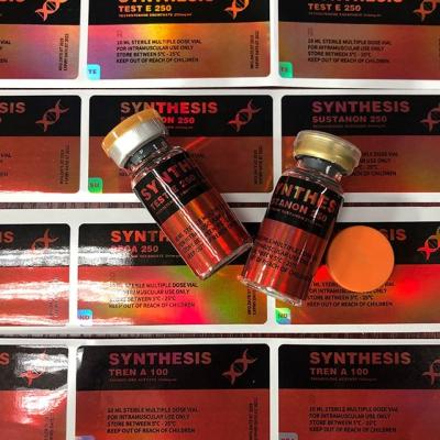 China Synthese Pharmaceutical Hologramm 10 ml Durchstechflasche Etiketten Glanz-Finish Selbstklebstoffetiketten zu verkaufen