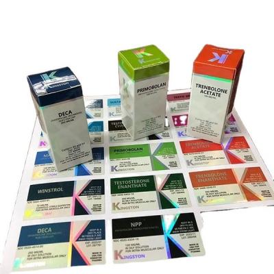 China RX 10ml Vial Labels Silver Foil Metalliing Sticker Printing With Free Design Service for sale