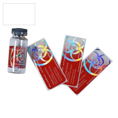 China Strong Adhesive 10ml Vial Labels PET Laser Film For Pharmacy Glass Vial Labels for sale