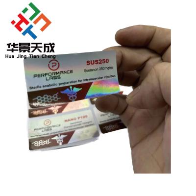 China Custom Hologramm-10ml-Fläschchen-Etiketten-Hersteller für Tren E zu verkaufen