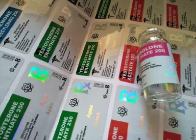 China Pharmaceutical vial Strong Adhesive Labels 10ml Hologram Vial Labels For Apex vial for sale