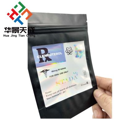 China Polypropylene Dianabol oral 50 tabletas USP Etiquetas de esterilización Bolsas orales de píldoras Impresión de etiquetas para bolsas de cerradura de aluminio en venta