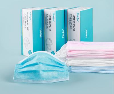 China Custom Disposable Non Woven 3 Ply Surgical Medical Face Mask For The Corona Virus Te koop