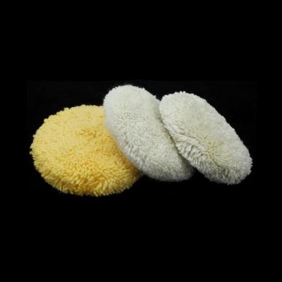 China High Efficiency 8 Inch Australian Wool Polish Pad Hongjie Wool Polish Pad Double Sided Double Sided 100% Car Wool Polish Pad for sale