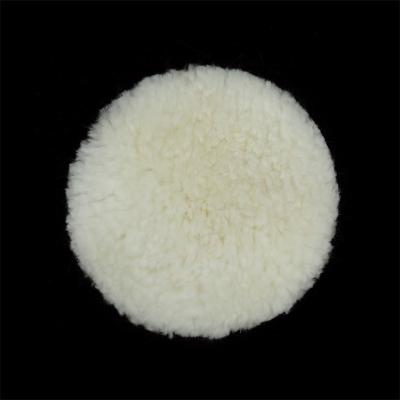 China High Efficiency Hongjie Wool Polish Pads 100% Pure New Zealand Wool Pads Circle And Loop Hood Polishing Polishing Wheel For Car Polisher for sale