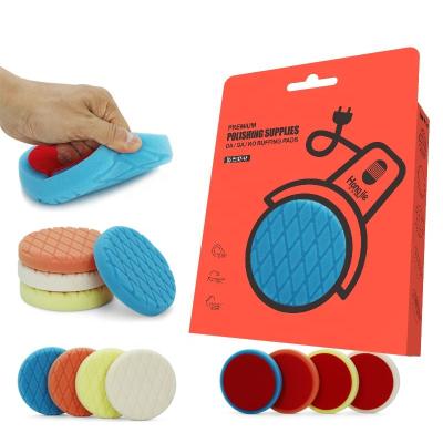 China German High Efficiency Grille Foam Pads Factory Hongjie Best Car Polish Pads Hot Selling Sponge Convex Edges Polishing Pads for sale