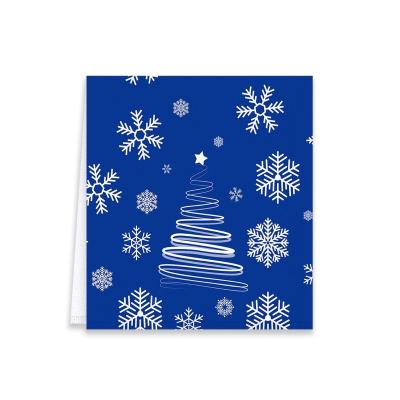 China Sustainable Blue Christmas five-pointed star snowflake print reusable kitchen dish towel microfiber absorbent Swedish dish cloth for sale