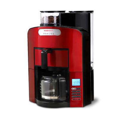 China Hotel Appointment Coffee Maker 2-10 Cups Carafe Burr Grinder Automatically Brew System Powder and Beans Available for sale