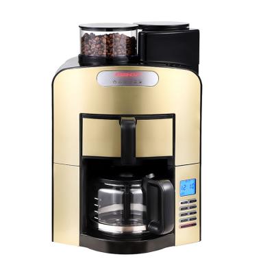 China Hotel Anti-Drip Coffee Machine With 1.25L Water Tank Go To Hot Weather Appointment Adjust Fineness Dishwasher Grinding Safety for sale