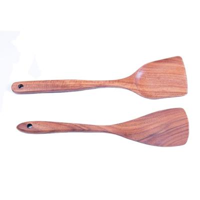 China Wholesale Customized Viable Teak Spatula Set of 7 Pieces Unpainted Solid Wooden Spatula Rice Spoon Set Kitchen Utensils for sale