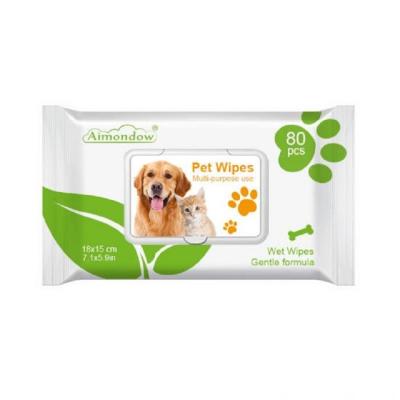 China Private Label OEM Eco - Friendly Pet Cleaning Wet Wipes For Dogs for sale