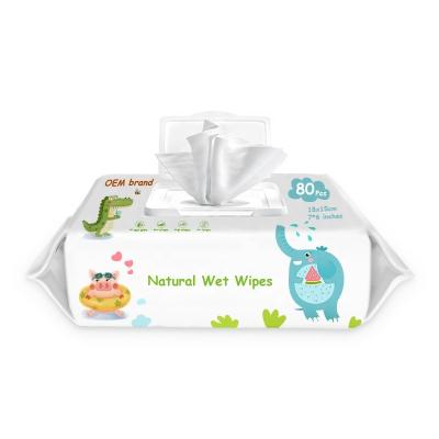 China Natural Biodegradable Eco 10pcs Cleaning Organic Bamboo Baby's Wet Wipes for sale