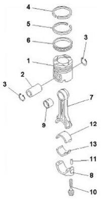 Cina il pistone 6152-32-2510, pc400-7 del motore dell'escavatore parte il pistone del motore in vendita