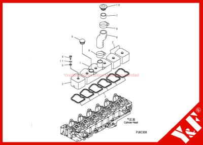 Китай Землечерпалка KOMATSU разделяет двигатель КРЫШКИ 6D102 ШЛАНГА 6130-12-8610 НАБИВКОЙ 6130-12-8720 PC200-7 6732-11-8181 продается