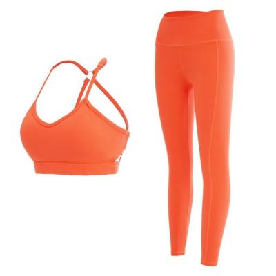 China Wholesale High Quality Breathable 2 Piece Sports Bra And Leggings Sexy Bowknot Yoga Sets Fitness Women Yoga To Suit Active Wear for sale