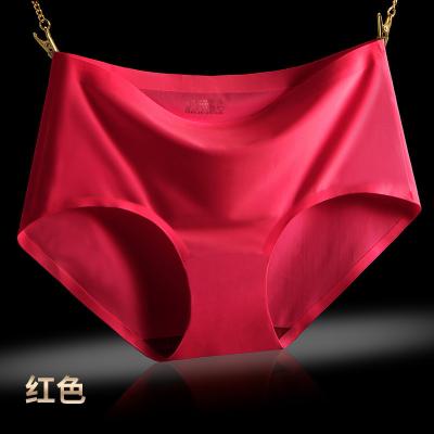 China Wholesale Antibacterial Traceless Ice Silk One Piece Briefs Seamless Women Panties Underwear for sale