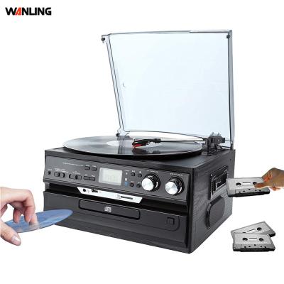 China 2019 Deck USB+CD+ Casstee Top Selling USB BT Cd Vinyl Turntable Record Player MP3 Encoding Phonograph With Radio Cassette for sale