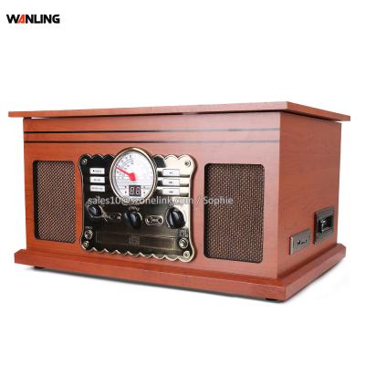 China USB SD USB CD Cassette Gramofono Music Box Wooden Belt Drive Turntable / for sale