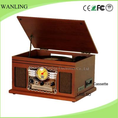 China High Quality USB SD OEM / Customized Retro Record Player Vinyl Turntable Wholesale for sale