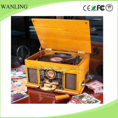 China Vinyl Turntable Retro Vintage USB/SD+CD Palyer Speaker Record Player Built-in MP3 Converter for sale