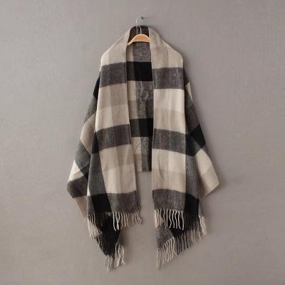 China Soft Smooth Feeling Winter New Thickened Imitation Cashmere Pulling Wool Scarf New Warm Increase Plaid Women's Scarf Shawl for sale