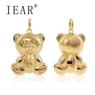 China IEAR Bulk Cute Wholesale 18k Gold Plated Teddy Bear Pendant Necklace Pendants For Necklace for sale