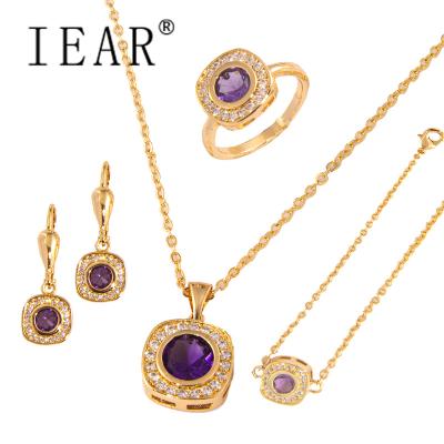 China CLASSIC Fine Jewelry Plating Women Wedding Jewelry Set Gold Ring Gift Silver Necklace Classic Earring for sale