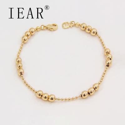 China Wholesale IEAR Fashion Wedding Jewelry 18k Gold Plated Bead Bracelet Beaded Bracelets for sale