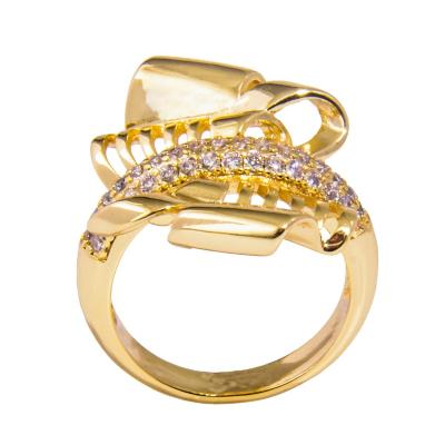 China Fashionable high quality aesthetic rings from IEAR look like band rings from 5a CZ ribbons for sale