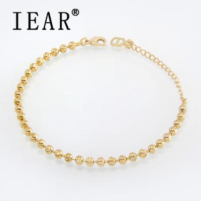 China Hiphop IEAR new product ideas 2021 jewelry ankel bracelet brass beaded anklet chain bracelets for sale