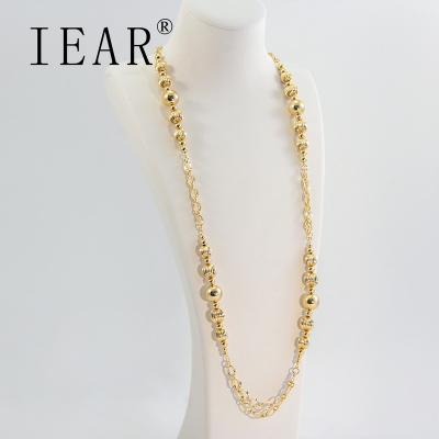 China IEAR Fashionable Necklace Wholesale 18k Gold Good Quality Gold Bead Necklace Designs Women for sale