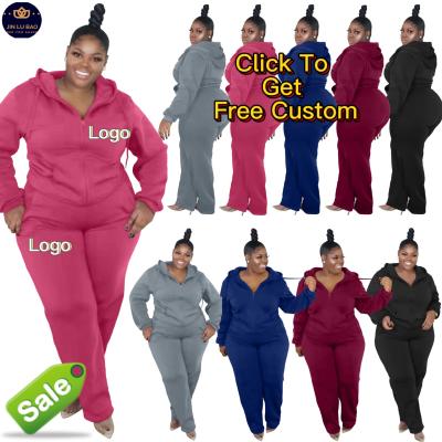 China 2022 breathable high quality fashion plus size women's clothing wholesale hooded suits plus size women's gaiters set for sale