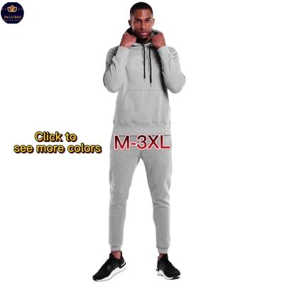 China Breathable Custom Casual Unisex Sweatpants And Hoodie Set Mens Clothing Tracksuit White Pullover Hoodies With Jogers Set for sale