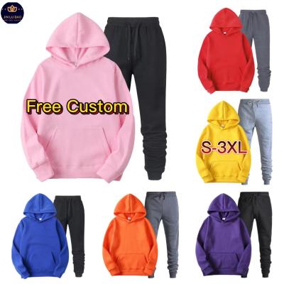 China Wholesale Unisex Breathable Hoodies 2 Piece Casual Hoodie Pants Set Winter Fleece Pullover Hoodies And Sweatpants Mens Joggers for sale