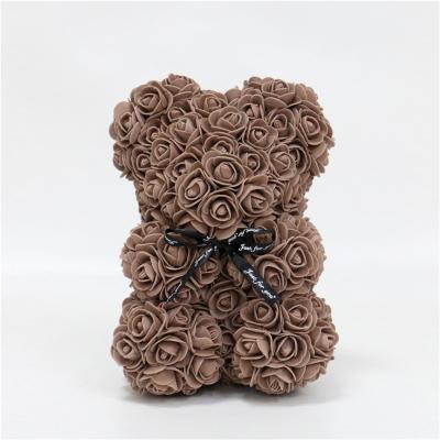 China Wholesale Eco-friendly Gift Box 25cm Pink Valentine Bear Luxurious Pink Teddy Bear Rose Bear Flower for sale