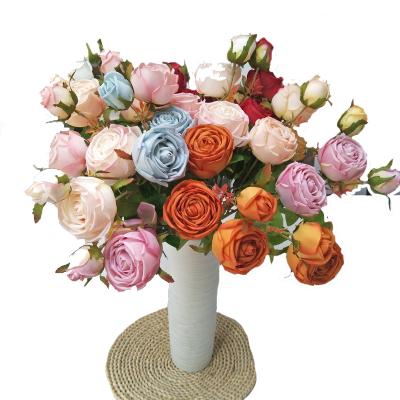 China Wholesale High Quality Artificial Flower Artificial Flower Touch Natural Plant Rose Bouquet For Wedding Flower for sale