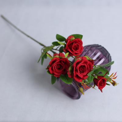 China Eco-Friendly Preserved Wholesale 5 Heads Forever Rose Artificial Roses Artificial Flowers For Wedding Decoration for sale