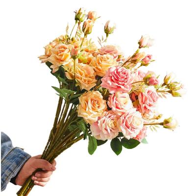 China Factory direct high simulation rose petals artificial flowers fake rose everlasting red roses for home decoration for sale