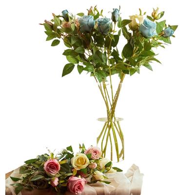 China High Simulation Real Touch Roses Buds High Quality Artificial Fake Roses Flowers For Wedding Decoration Flower for sale