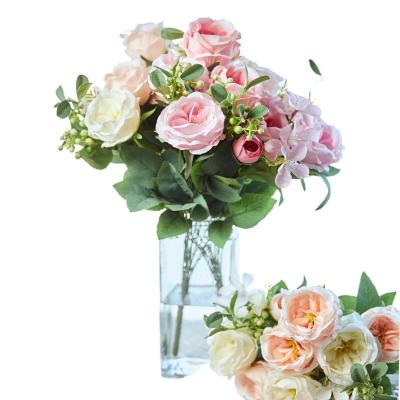 China Factory Wholesale 50cm High Simulation Artificial Rose Flowers Preserved Rose Bouquet High Quality Artificial Roses Wedding Artificial Flowers for sale