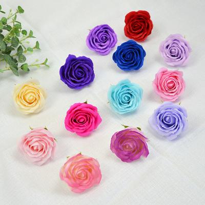 China Wholesale Natural Touch 5 Layers Soap Flower Rose Heads Artificial Head Rose Flowers Soap For Wedding Backdrop for sale