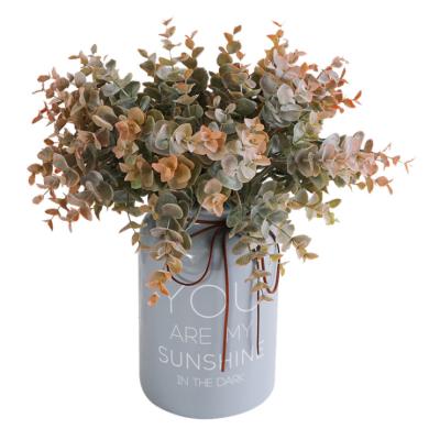 China Natural Wholesale Hot Sale Artificial Plant Touch Eucalyptus Leaves Flower Arrangement For Wedding Decoration for sale