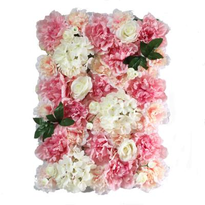 China Natural Touch 40cm*60 Fake Flower Wall Wedding Artificial Silk Flower Wall Panel Backdrop for sale