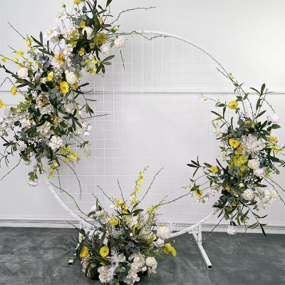 China High Simulation Customize Wedding Artificial Silk Flower Wall Panel Backdrop Wedding Table Flower For Wedding Decoration for sale